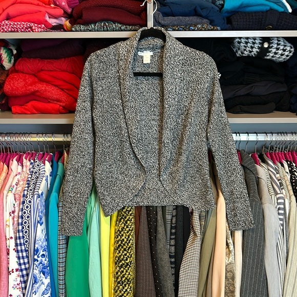 H&M black and white long sleeve open front long sleeve cardigan size S - Picture 1 of 3